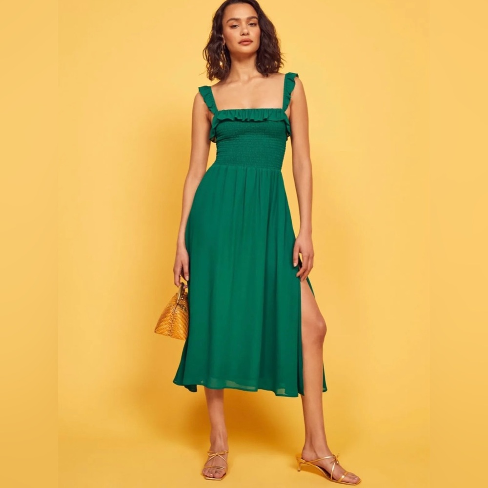 NWOT - reformation green dress size small